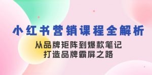小红书营销课程全解析，从品牌矩阵到爆款笔记，打造品牌霸屏之路-康仁安资源