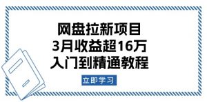网盘拉新项目：3月收益超16万，入门到精通教程-康仁安资源