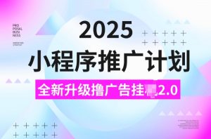 2025小程序推广计划，撸广告挂JI3.0玩法，日均5张【揭秘】-康仁安资源
