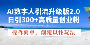 AI数字人引流升级版2.0，日引300+高质量创业粉，操作简单，颠覆以往玩法-康仁安资源