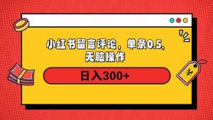 小红书评论单条0.5元，日入300＋，无上限，详细操作流程-康仁安资源
