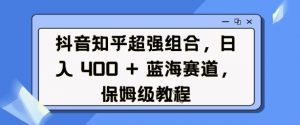 抖音知乎超强组合，日入4张， 蓝海赛道，保姆级教程-康仁安资源