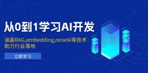 从0到1学习AI开发：涵盖RAG,embedding,rerank等技术，助力行业落地-康仁安资源