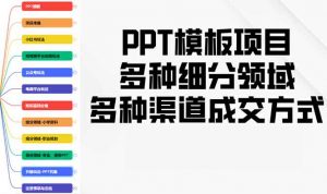 PPT模板项目，多种细分领域，多种渠道成交方式，实操教学-康仁安资源