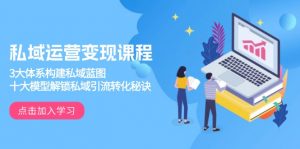 私域运营变现课程，3大体系构建私域蓝图，十大模型解锁私域引流转化秘诀-康仁安资源