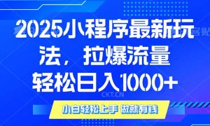 2025年小程序最新玩法，流量直接拉爆，单日稳定变现1000+-康仁安资源