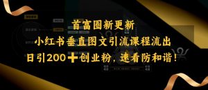 小红书垂直图文引流课程流出，日引200+创业粉，速看防和谐-康仁安资源