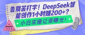 告别苦打字！DeepSeek智能创作1小时入2张？小白实操记录曝光-康仁安资源