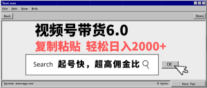 视频号带货6.0，轻松日入2000+，起号快，复制粘贴即可，超高佣金比-康仁安资源