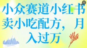 小众赛道小红书卖小吃配方，操作简单，月入过W-康仁安资源