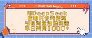 用DeepSeek做哪吒走秀视频，引爆流量涨粉利器，单日变现1k-康仁安资源