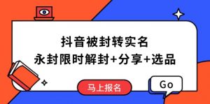 抖音被封转实名攻略，永久封禁也能限时解封，分享解封后高效选品技巧-康仁安资源