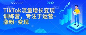 TikTok流量增长变现训练营，专注于运营·涨粉·变现-康仁安资源