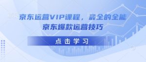京东运营VIP课程，最全的全能京东爆款运营技巧-康仁安资源