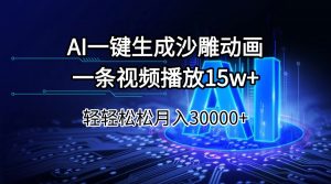 AI一键生成沙雕动画一条视频播放15Wt轻轻松松月入30000+-康仁安资源
