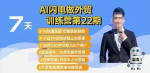 AI闪电做外贸训练营第22期：Al快速选品+小白1小时完成独立站搭建+10分钟获取200个客户等-康仁安资源
