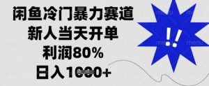 闲鱼冷门暴力赛道，新人当天开单，利润80%，日入数张【揭秘】-康仁安资源