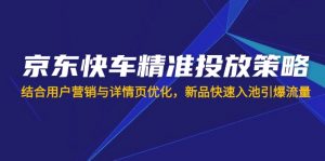 京东快车精准投放策略，结合用户营销与详情页优化，新品快速入池引爆流量-康仁安资源