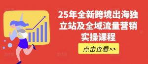 25年全新跨境出海独立站及全域流量营销实操课程，跨境电商独立站TIKTOK全域营销普货特货玩法大全-康仁安资源