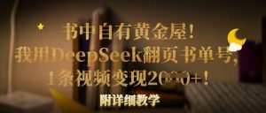 书中自有黄金屋！我用DeepSeek翻页书单号，1条视频变现多张！附详细教学-康仁安资源