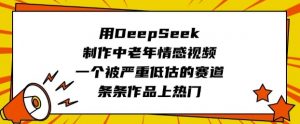 用DeepSeek制作中老年情感视频，一个被严重低估的赛道，条条作品上热门-康仁安资源