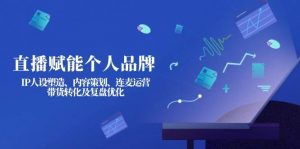 直播赋能个人品牌：IP人设塑造、内容策划、连麦运营、带货转化及复盘优化-康仁安资源