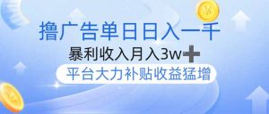 撸广告躺赚，单设备日入1000+，月入3w+，今年最强撸广告上线-康仁安资源