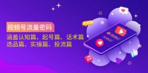 视频号流量密码：涵盖认知篇、起号篇、话术篇、选品篇、实操篇、投流篇-康仁安资源