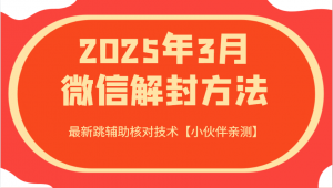 2025年3月微信解封方法 最新跳辅助核对技术【小伙伴亲测】-康仁安资源
