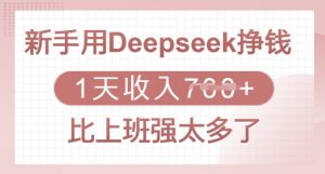 新手用Deepseek挣钱，1天收入多张，比上班强太多了-康仁安资源