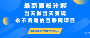 最新男粉计划6.0玩法，永不凋谢的互联网项目 当天做当天变现，视频包原...-康仁安资源