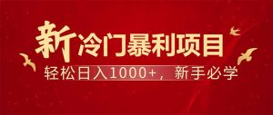 项目名称：每天一小时，轻松到手1000，冷门赚钱项目！-康仁安资源