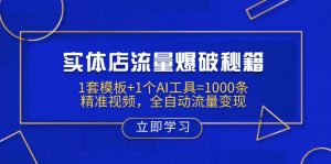 实体店流量爆破秘籍：1套模板+1个AI工具=1000条精准视频，全自动流量变现-康仁安资源
