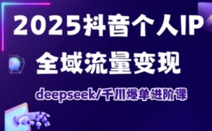 2025抖音个人IP全域流量变现进阶课，deepseek千川爆单进阶课-康仁安资源