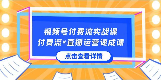 视频号付费流实战课，付费流×直播运营速成课，让你快速掌握视频号核心运营技能-康仁安资源