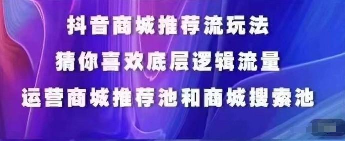 抖音商城运营课程，猜你喜欢入池商城搜索商城推荐人群标签覆盖-康仁安资源