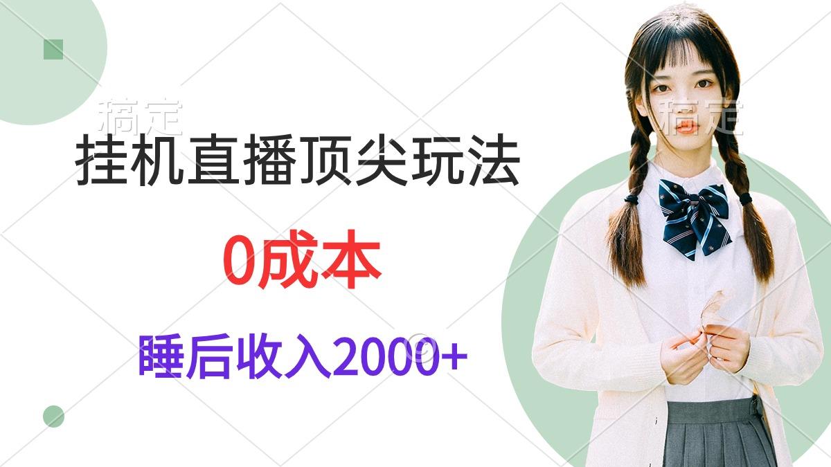 (9715期)挂机直播顶尖玩法，睡后日收入2000+、0成本，视频教学-康仁安资源