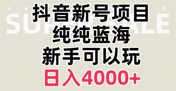 抖音蓝海赛道，必须是新账号，日入4000+【揭秘】-康仁安资源