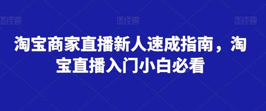 淘宝商家直播新人速成指南，淘宝直播入门小白必看-康仁安资源