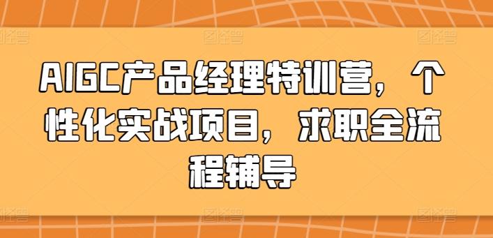 AIGC产品经理特训营，个性化实战项目，求职全流程辅导-康仁安资源