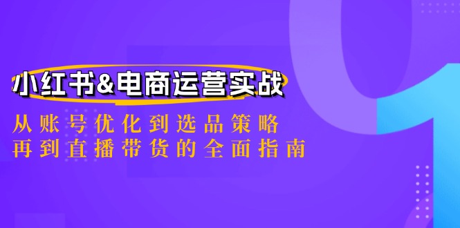 小红书&电商运营实战：从账号优化到选品策略，再到直播带货的全面指南-康仁安资源