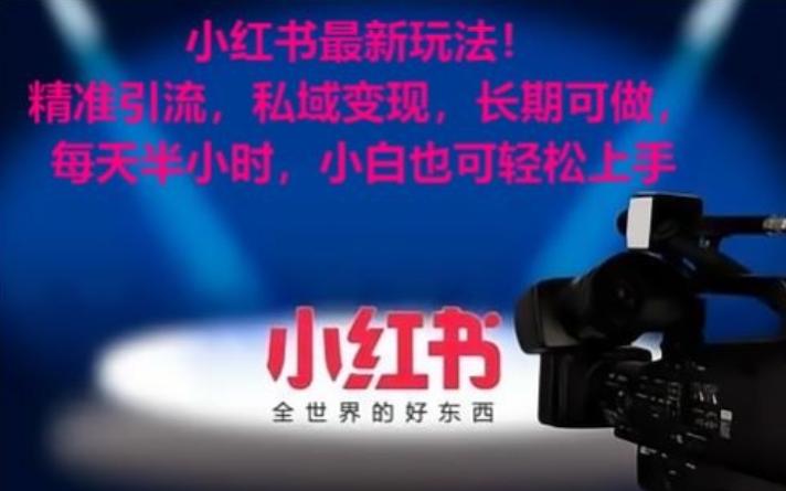 小红书最新玩法！精准引流，私域变现，长期可做，每天半小时，小白也可轻松上手【揭秘】-康仁安资源