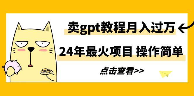 24年最火项目，卖gpt教程月入过万，操作简单-康仁安资源