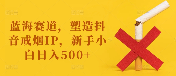 蓝海赛道，塑造抖音戒烟IP，新手小白日入500+【揭秘】-康仁安资源