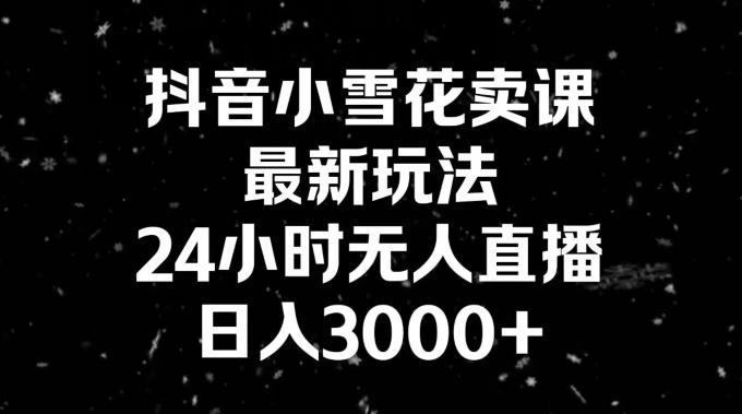 抖音小雪花卖课，24小时无人直播，日入3000+，小白也能轻松操作-康仁安资源