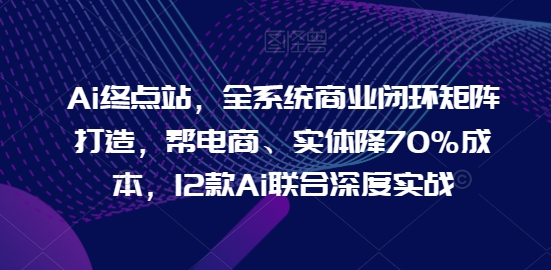 Ai终点站，全系统商业闭环矩阵打造，帮电商、实体降70%成本，12款Ai联合深度实战【0906更新】-康仁安资源