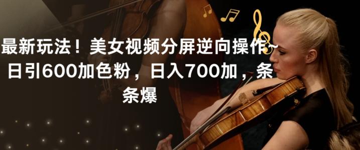 最新玩法！美女视频分屏逆向操作~日引600加色粉，日入700加，条条爆【揭秘】-康仁安资源