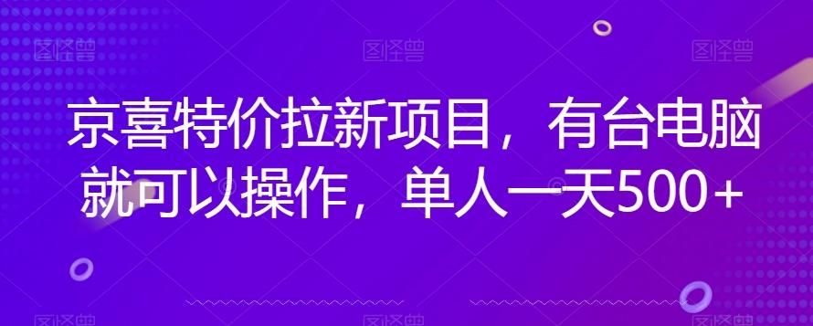 京喜特价拉新新玩法，有台电脑就可以操作，单人一天500+【揭秘】-康仁安资源