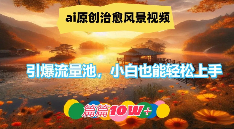 ai原创治愈风景视频，引爆流量池，小白也能轻松上手，篇篇10w+【揭秘】-康仁安资源