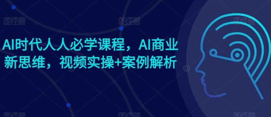 AI时代人人必学课程，AI商业新思维，视频实操+案例解析【赠AI商业爆款案例】-康仁安资源